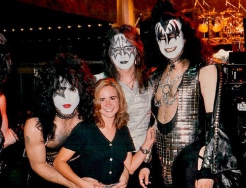 KISS with Deb de Flores before being Inducted into the Rock and Roll Hall of Fame